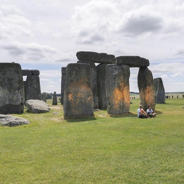 Stonehenge not visibly damaged by protest paint. It's clean and ready to rock the solstice.